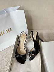Kitlife Dior Bow Heeled Slingback Sandals Black - 1