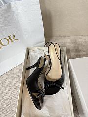 Kitlife Dior Bow Heeled Slingback Sandals Black - 3