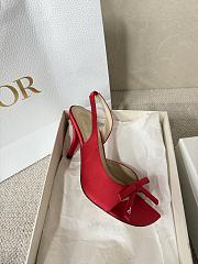 Kitlife Dior Bow Heeled Slingback Sandals Red - 6