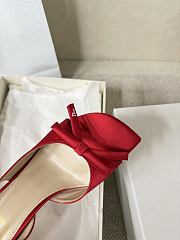 Kitlife Dior Bow Heeled Slingback Sandals Red - 3