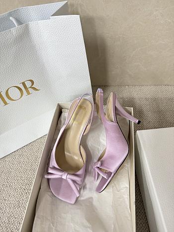 Kitlife Dior Bow Heeled Slingback Sandals Purple