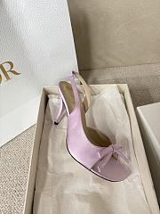 Kitlife Dior Bow Heeled Slingback Sandals Purple - 5