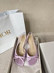 Kitlife Dior Bow Heeled Slingback Sandals Purple - 3