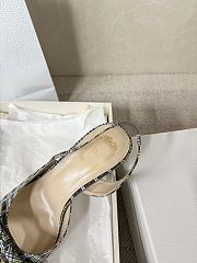 Kitlife Dior Bow Heeled Slingback Sandals Yellow & Brown Check'n'Dior Printed Technical Fabric - 3