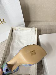 Kitlife Dior Bow Heeled Slingback Sandals Green, Yellow & Purple Check'n'Dior Printed Technical Fabric  - 5
