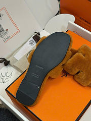 Kitlife Hermes Woolskin Oran Sandals Brown - 5