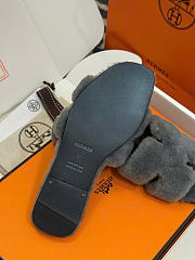 Kitlife Hermes Woolskin Oran Sandals Gray - 4