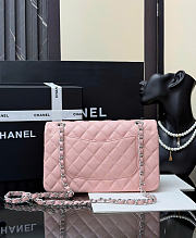 Kitlife Chanel Classic Flap Light Pink Caviar Leather Bag Silver Hardware - 25cm  - 3