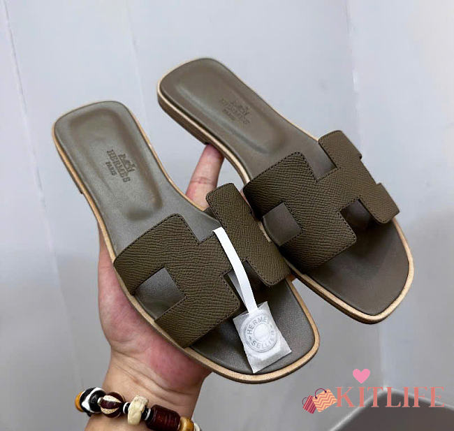 Kitlife Hermes 25 Oasis Oran Sandals Green Olive - 1
