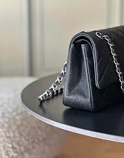 Kitlife Chanel Classic Flap Bag Medium in Black Caviar Leather Silver Hardware- 25cm  - 5