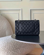 Kitlife Chanel Classic Flap Bag Medium in Black Caviar Leather Silver Hardware- 25cm  - 4