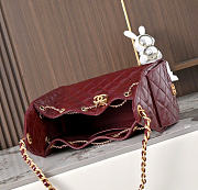 Kitlife Chanel 25C Drawstring Bucket Hobo Bag Bag Burgundy Glossy Calfskin AS5631 20x22x12.5cm - 6