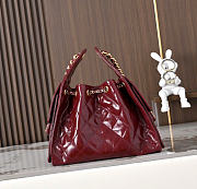 Kitlife Chanel 25C Drawstring Bucket Hobo Bag Bag Burgundy Glossy Calfskin AS5631 20x22x12.5cm - 4