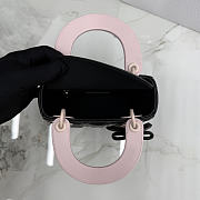 Kitlife Dior Lady Black and Pink Two-tone Bow Bag M0505 17x15x7cm - 4