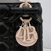 Kitlife Dior Lady Black and Pink Two-tone Bow Bag M0505 17x15x7cm - 2