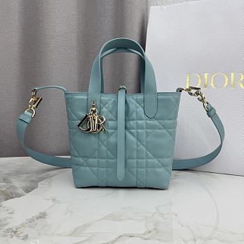 Kitlife Dior Small Toujours Vertical Tote Bag Blue 16×18×12cm