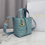Kitlife Dior Small Toujours Vertical Tote Bag Blue 16×18×12cm - 6