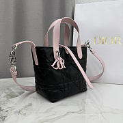 Kitlife Dior Small Toujours Vertical Tote Bag Black & Pink 16×18×12cm  - 5