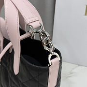 Kitlife Dior Small Toujours Vertical Tote Bag Black & Pink 16×18×12cm  - 3