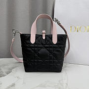 Kitlife Dior Small Toujours Vertical Tote Bag Black & Pink 16×18×12cm  - 2