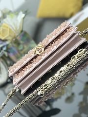 Kitlife Dior Miss Embroidered Beaded Pink Chain Bag M0997 21x11.5x4cm - 4