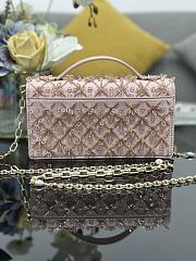 Kitlife Dior Miss Embroidered Beaded Pink Chain Bag M0997 21x11.5x4cm - 3