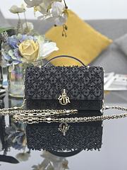 Kitlife Dior Miss Embroidered Beaded Black Chain Bag M0997 21x11.5x4cm  - 1