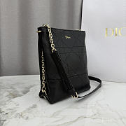 Kitlife Dior Small Vertical Dior Trianon Bag with Chain Black 18x21x7cm - 2