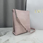 Kitlife Dior Small Vertical Dior Trianon Bag with Chain Pink 18x21x7cm - 3