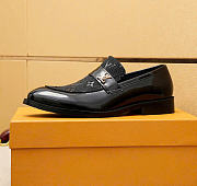 Kitlife Louis Vuitton Men Casual Black Leather Shoes  - 2