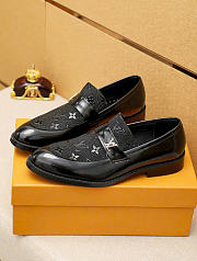 Kitlife Louis Vuitton Men Casual Black Leather Shoes  - 5