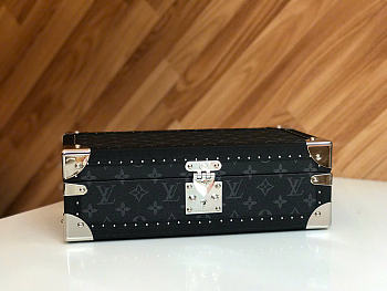 Kitlife Louis Vuitton Coffret Blue 8 Watch Case Monogram Canvas Black M4700B 34x18x11cm