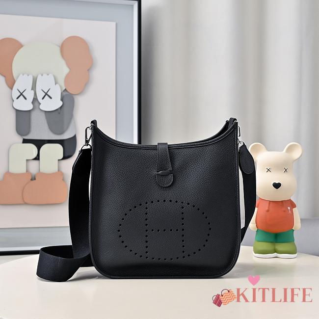 Kitlife Hermes Clemence Evelyne PM Bag Black 29x30x8cm - 1