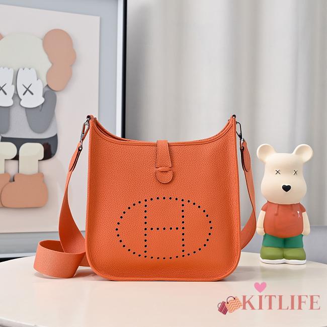 Kitlife Hermes Clemence Evelyne PM Bag Orange 29x30x8cm - 1