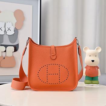 Kitlife Hermes Clemence Evelyne PM Bag Orange 29x30x8cm