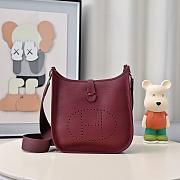 Kitlife Hermes Clemence Evelyne PM Bag Burgundy 29x30x8cm - 1