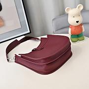 Kitlife Hermes Clemence Evelyne PM Bag Burgundy 29x30x8cm - 6