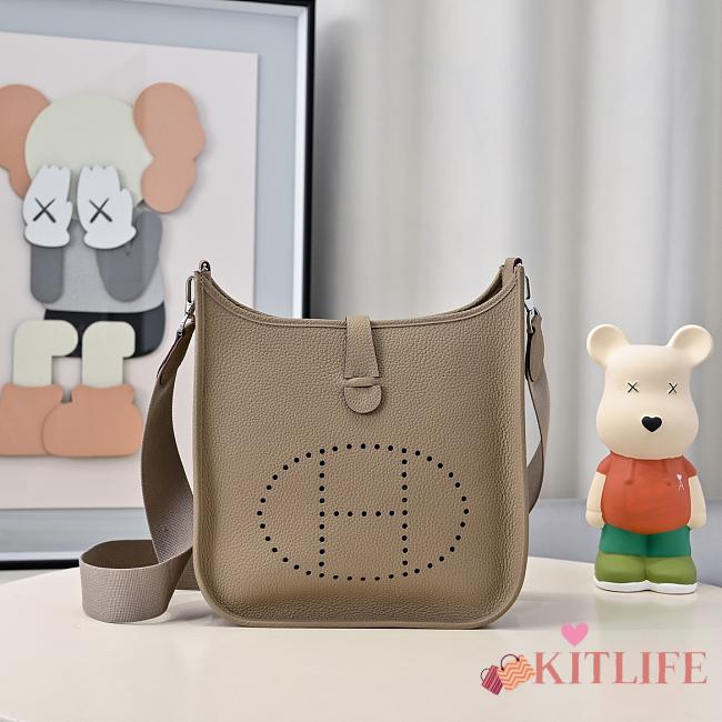 Kitlife Hermes Clemence Evelyne PM Bag Grey 29x30x8cm - 1