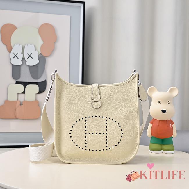 Kitlife Hermes Clemence Evelyne PM Bag White 29x30x8cm - 1