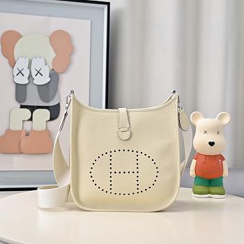 Kitlife Hermes Clemence Evelyne PM Bag White 29x30x8cm