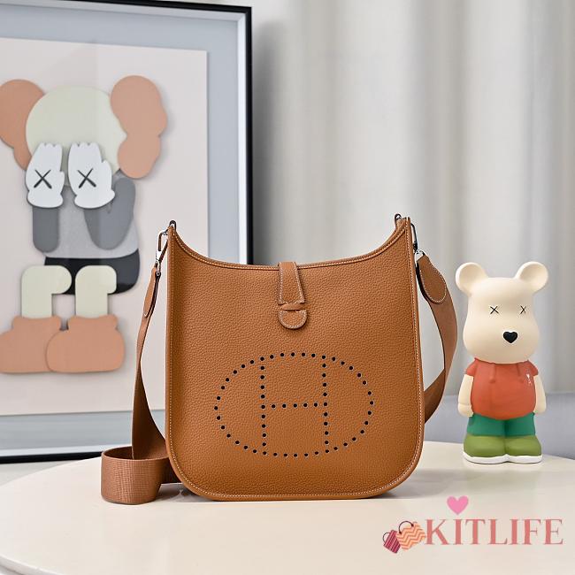 Kitlife Hermes Clemence Evelyne PM Bag Brown 29x30x8cm - 1