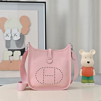 Kitlife Hermes Clemence Evelyne PM Bag Pink 29x30x8cm