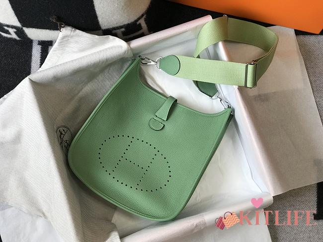 Kitlife Hermes Clemence Evelyne PM Bag Green 29x30x8cm - 1