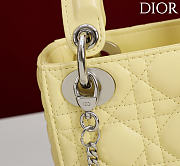 Kitlife Dior Lady Yellow Leather Bow Bag Silver Hardware M0505 17x15x7cm  - 4