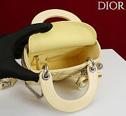 Kitlife Dior Lady Yellow Leather Bow Bag Silver Hardware M0505 17x15x7cm  - 3