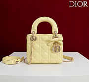 Kitlife Dior Lady Yellow Leather Bow Bag Gold Hardware M0505 17x15x7cm - 1
