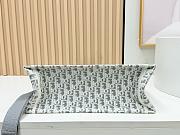 Kitlife Dior Medium Book Tote with Strap Latte and Gray Dior Oblique Embroidery and White Lace 36x27.5x16.5cm  - 5