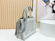 Kitlife Dior Medium Book Tote with Strap Latte and Gray Dior Oblique Embroidery and White Lace 36x27.5x16.5cm  - 3
