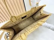 Kitlife Dior Medium Dior Book Tote with Strap Natural Cannage Raffia-Effect Embroidery 36 x 27.5 x 16.5 cm - 5