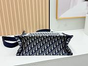 Kitlife Dior Medium Dior Book Tote with Strap Blue Oblique Embroidery and White Lace 36x27x16cm - 2
